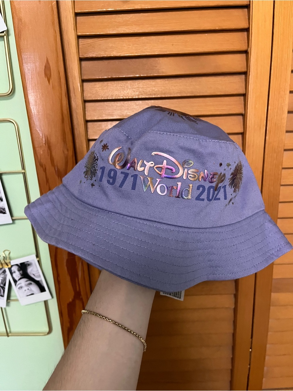 Lavender Bucket Hat with Iridescent Walt Disney Logo from Disney parks